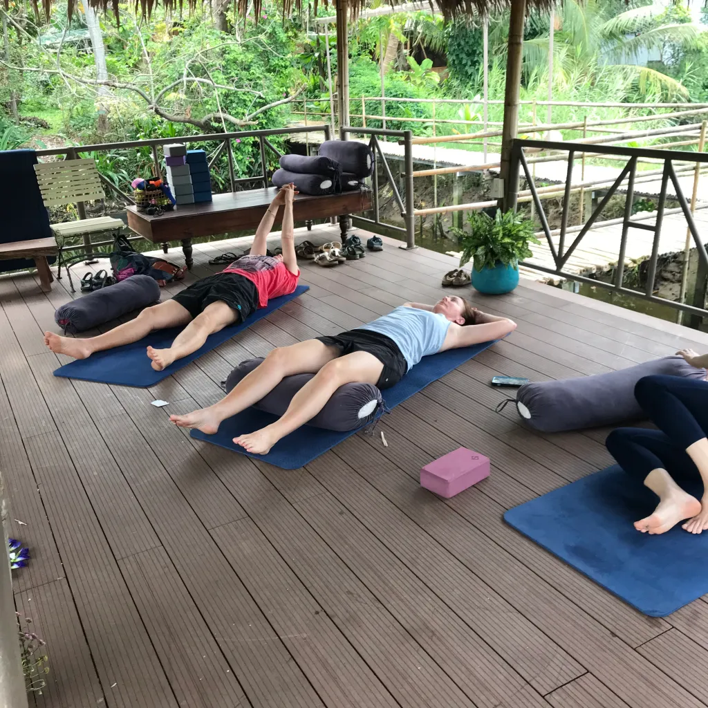 Abstract evening desk illustration with calm green tones